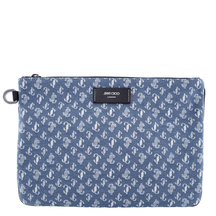 Jimmy Choo Derek-N JC Monogram Denim Clutch