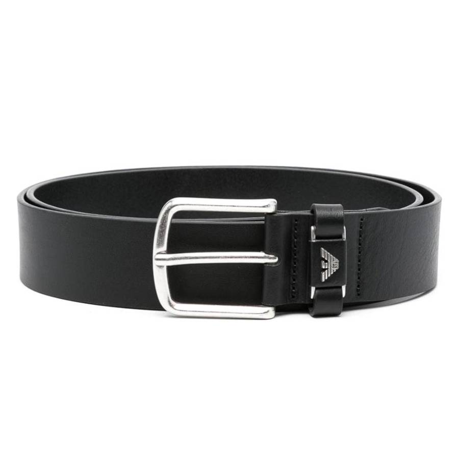 Emporio Armani Black Cowhide Leather Belt