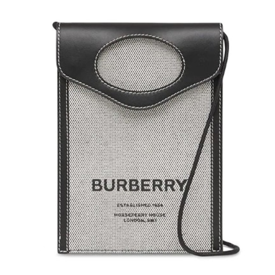 Burberry Unisex Logo-print Phone Pouch in Black