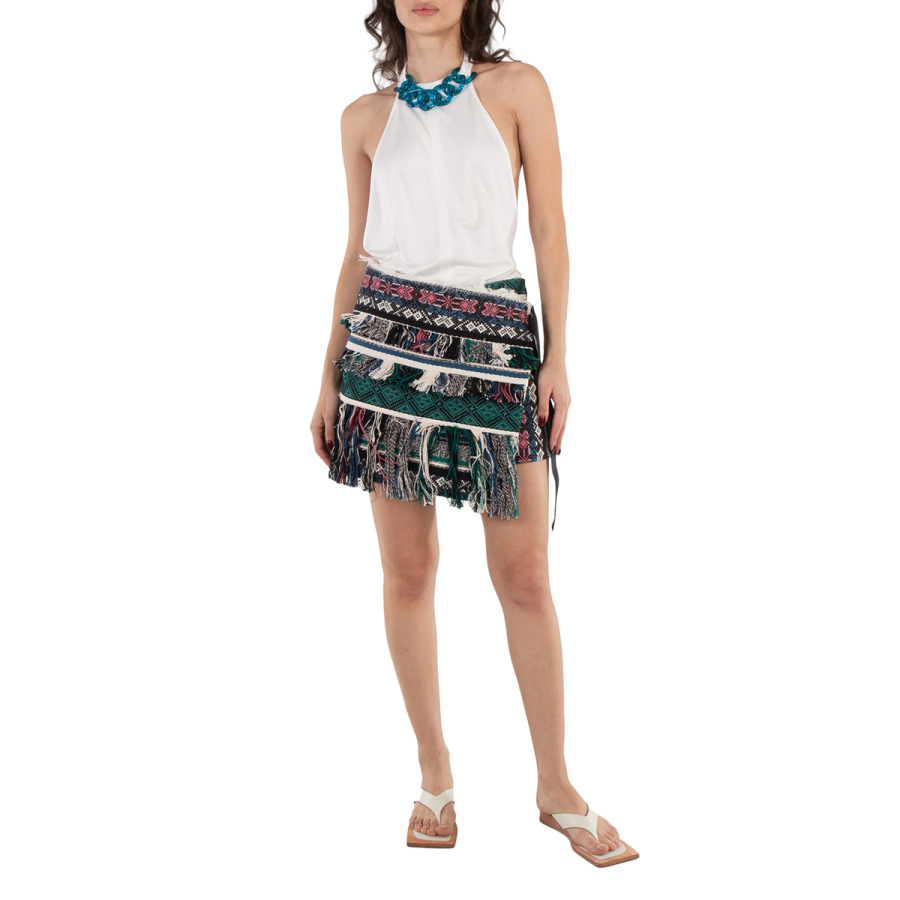 Sacai Ladies Multicolor Rug Jacquard Shorts