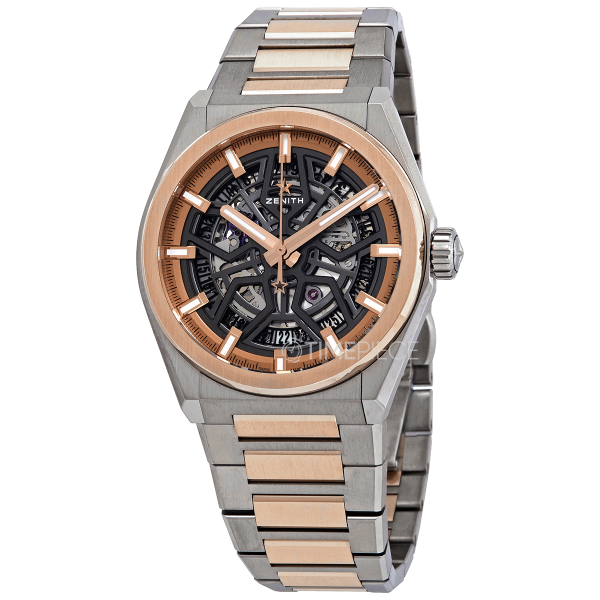 Zenith Defy Classic Skeleton Dial Rose Gold Bezel Men's Watch