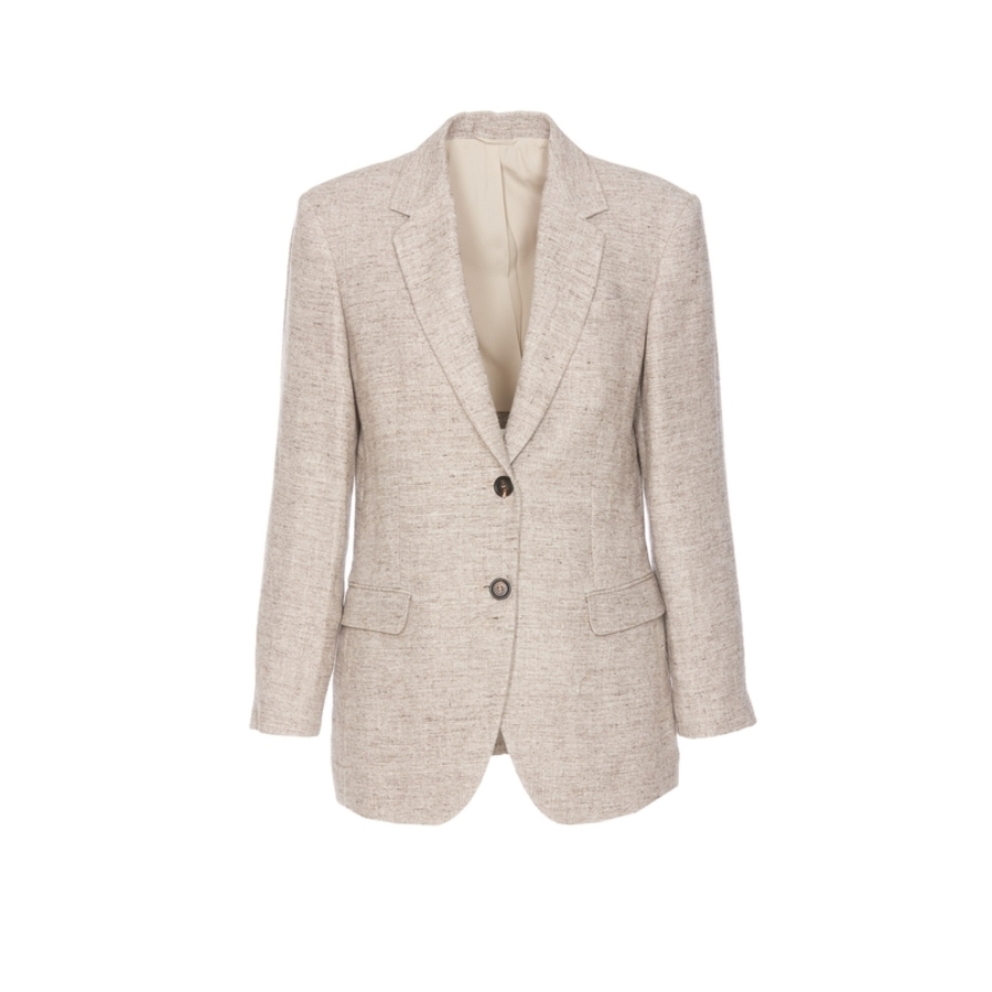 Brunello Cucinelli Beige Tailored Blazer With Buttons