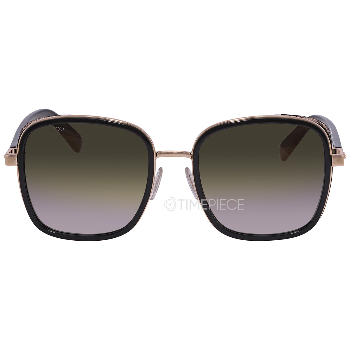 Jimmy Choo Grey Gold Square Ladies Sunglasses ELVA/S 02M2/FQ 54