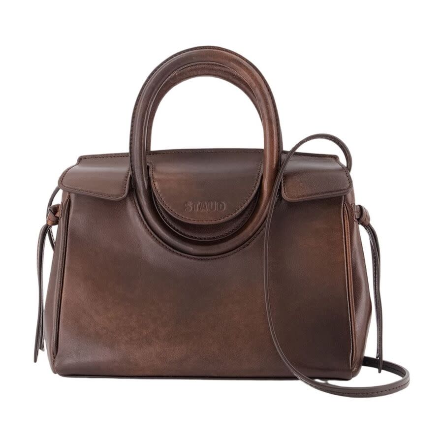 Staud Maude Mini Carryall Top Handle Bag Brown