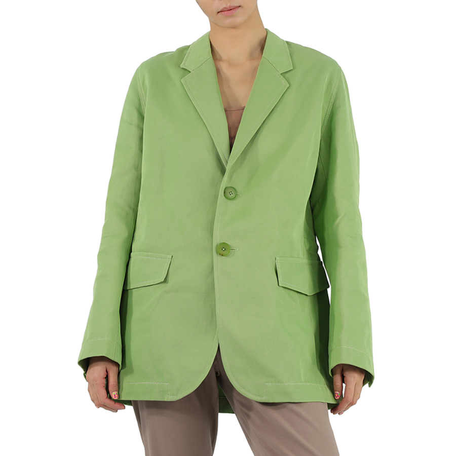 Petar Petrov Ladies Green Issa Single-Breasted Oversized Jacket