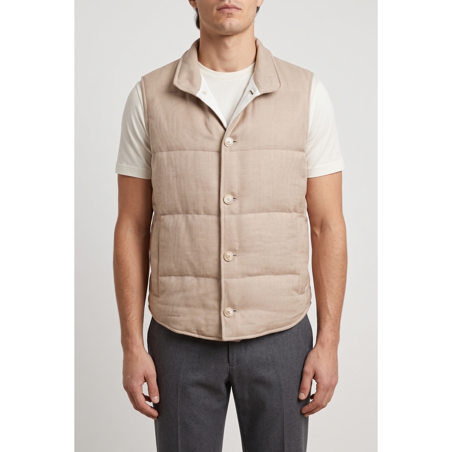 Brunello Cucinelli Beige Wool Blend Vest