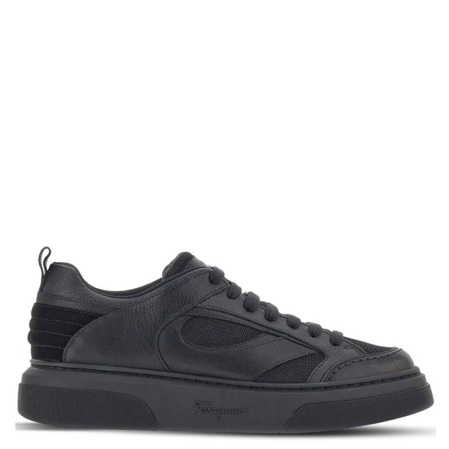 Ferragamo Cassina Leather Low-Top Sneakers
