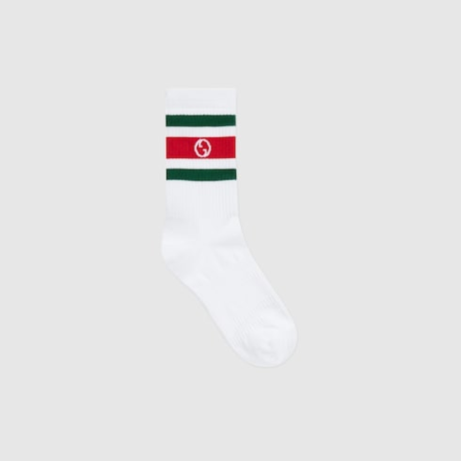 Gucci GG Crossover Rib-Knit Socks — Multicolor