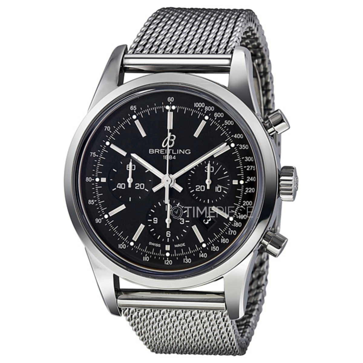 Breitling Transocean Chronograph Stainless Steel Watch AB015212