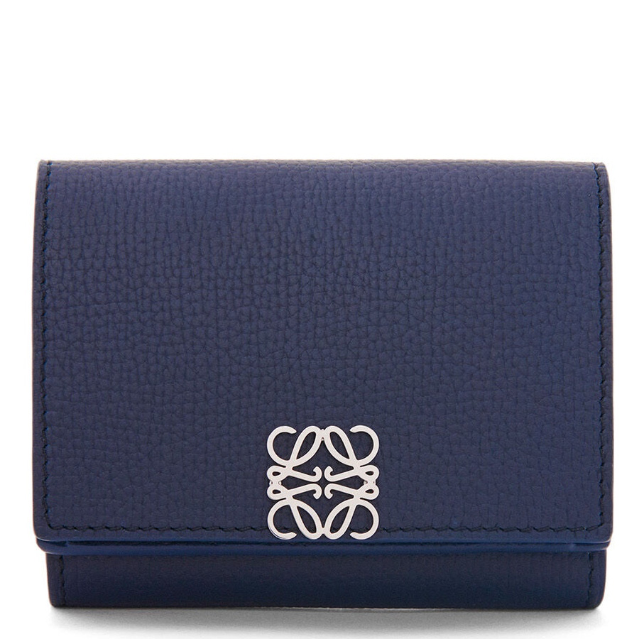 Loewe Anagram Trifold Wallet in Abyss Blue