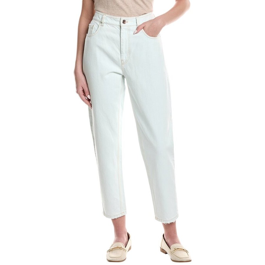 Brunello Cucinelli Faded Light Blue Denim Trousers