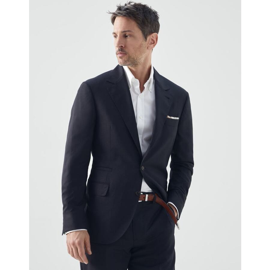Brunello Cucinelli Mens Anthracite Wool Silk Blazer