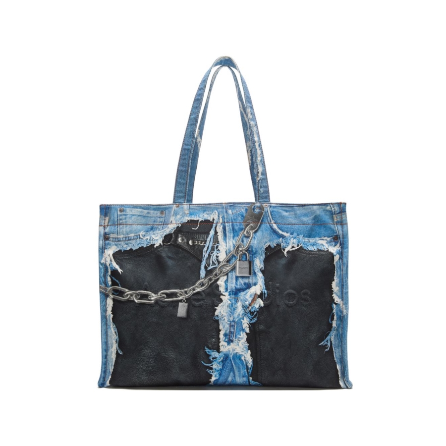 Acne Studios Denim Print Tote Bag