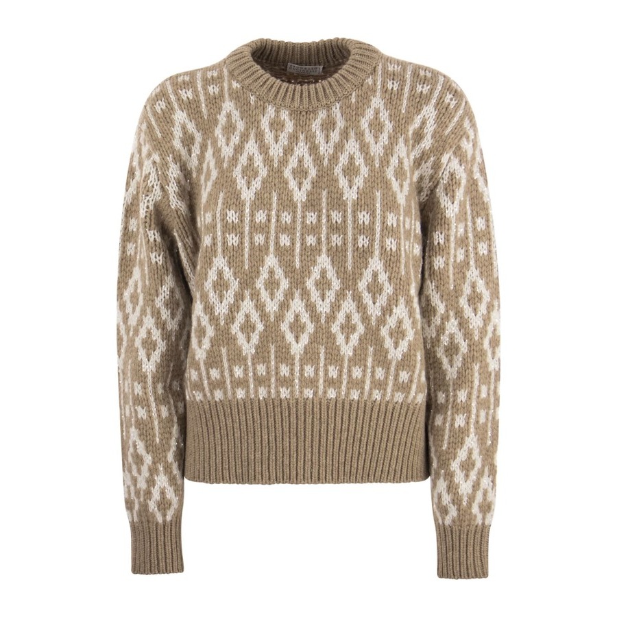 Brunello Cucinelli Wobeige Wool Patterned Sweater