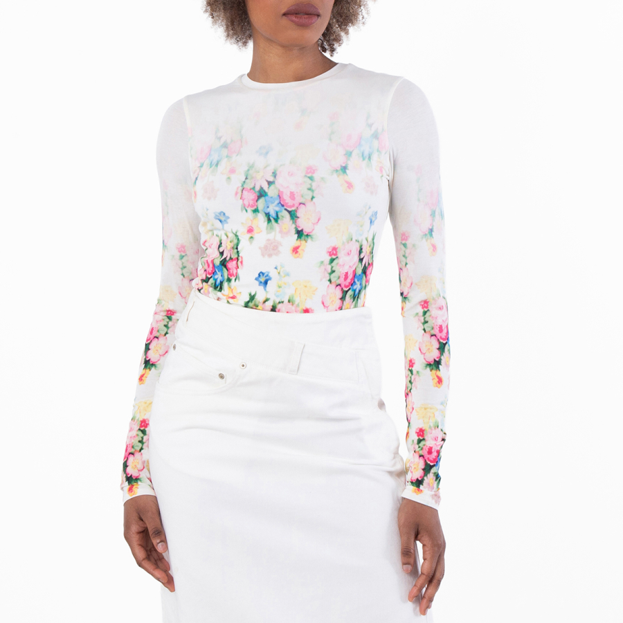 Loewe Floral-Printed Long Sleeved Top