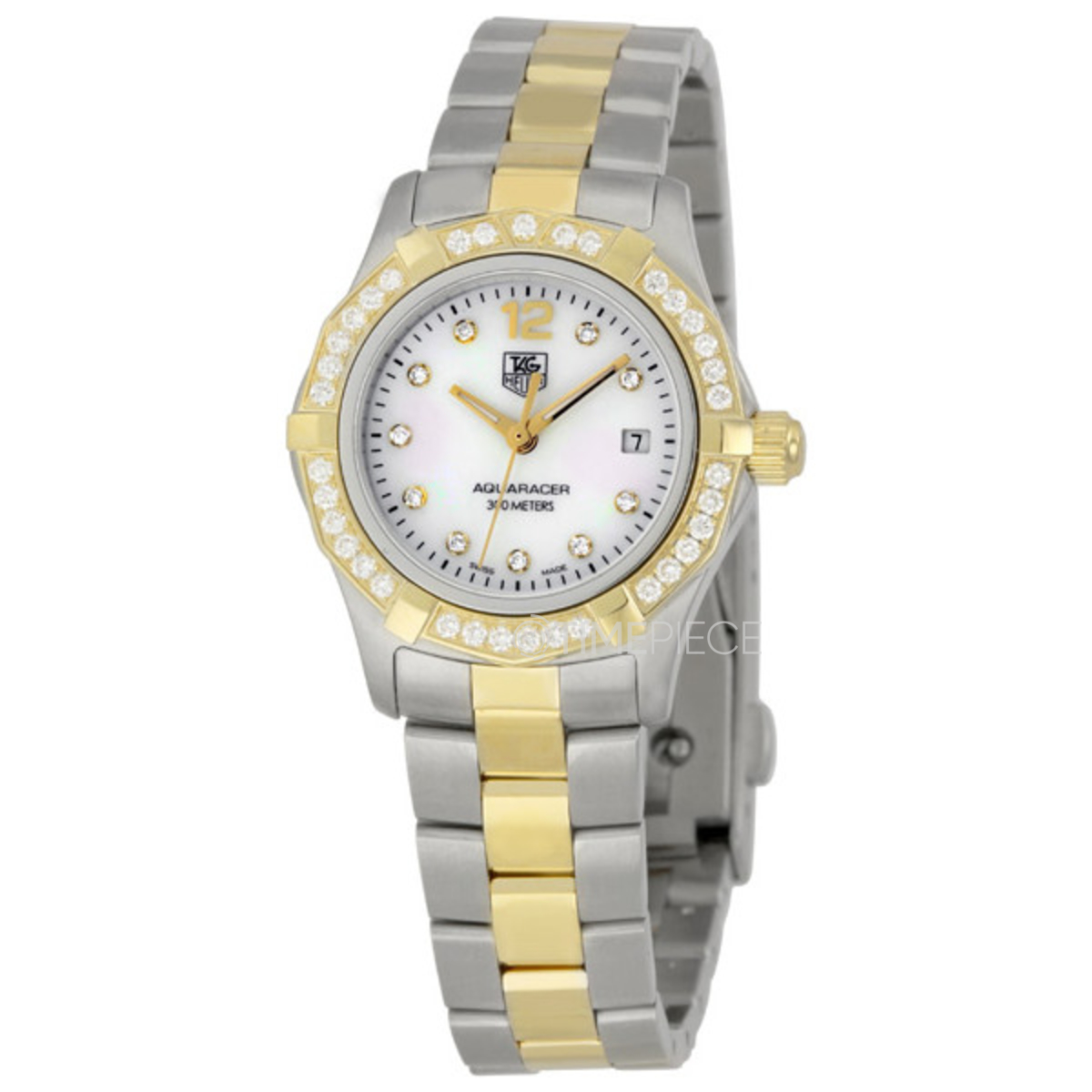 Tag Heuer Women's WAP1451.BD0837 'Aquaracer' 18kt Gold Diamond Steel Gold Watch