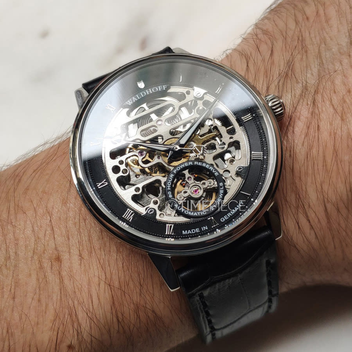 Waldhoff Capital Black Dial Black Leather Mens Watch 06C