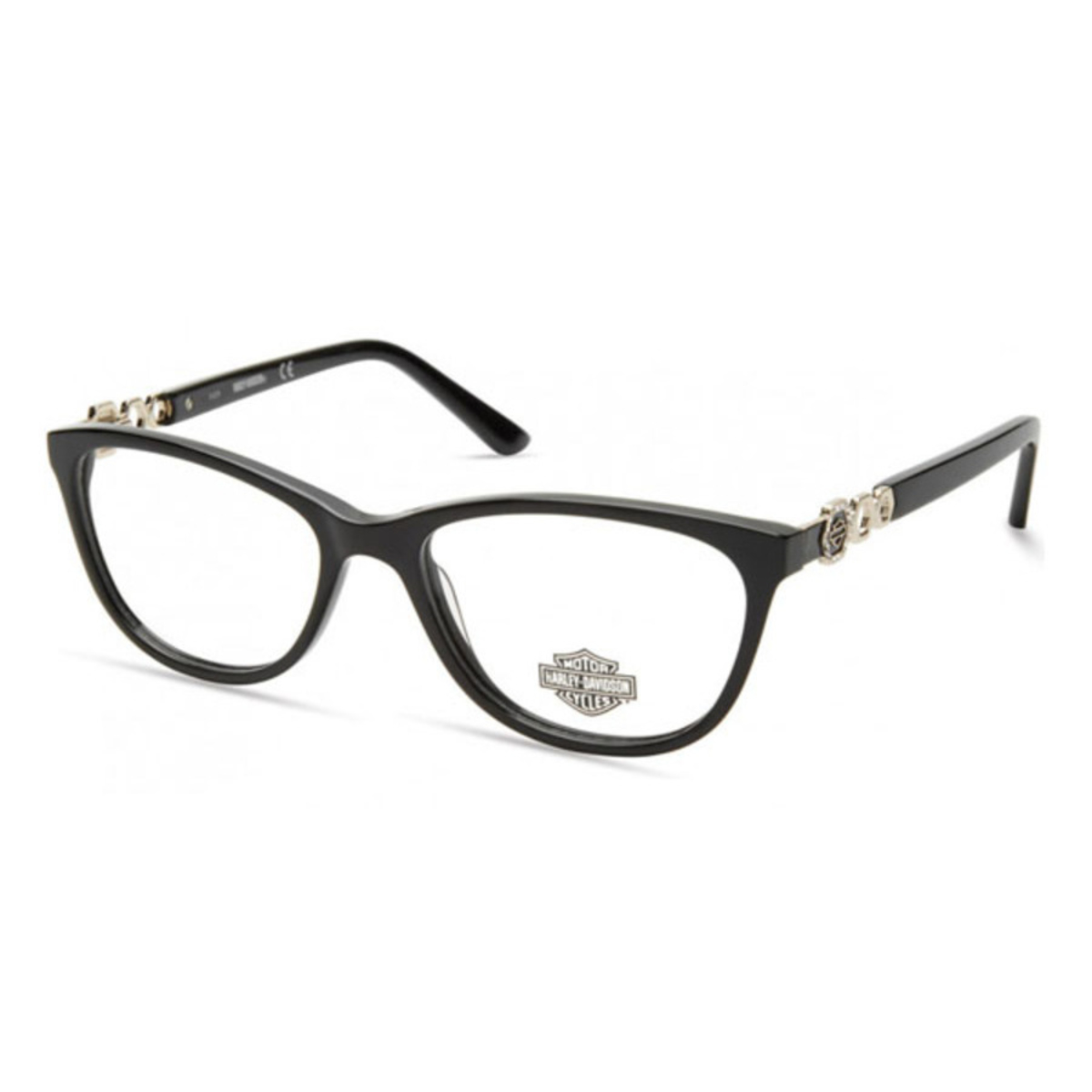 Harley Davidson Ladies Black Rectangular Eyeglass Frames HD055400151