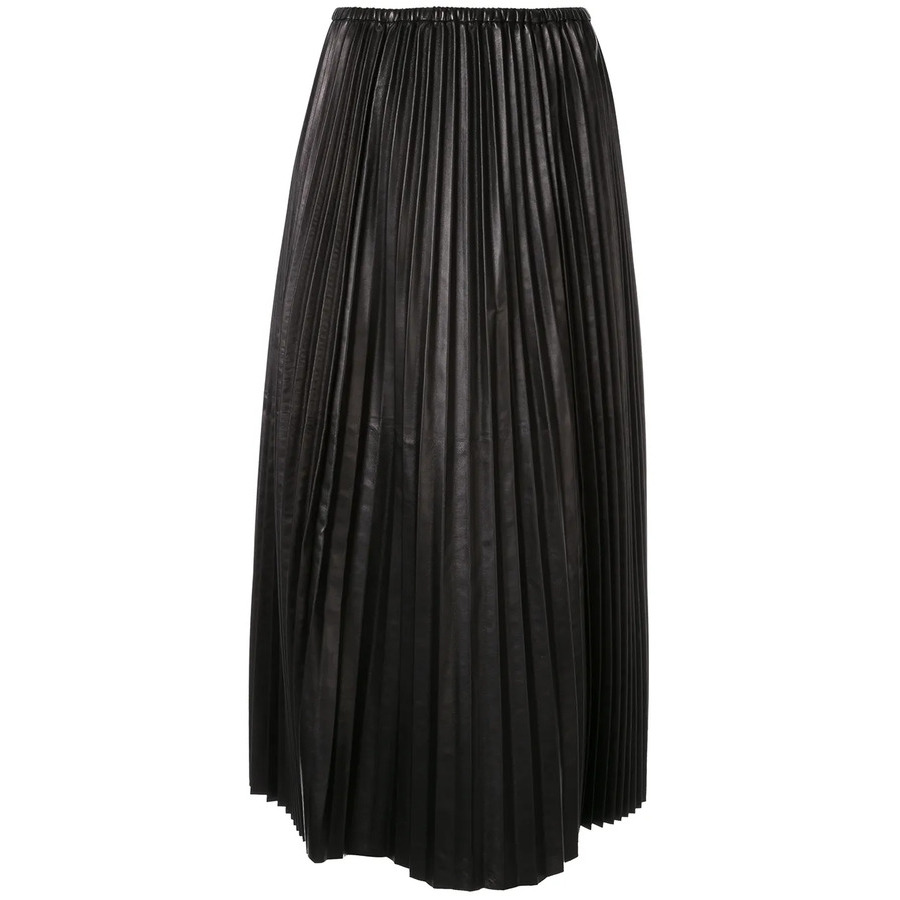 Valentino Garavani Pleated Leather Skirt