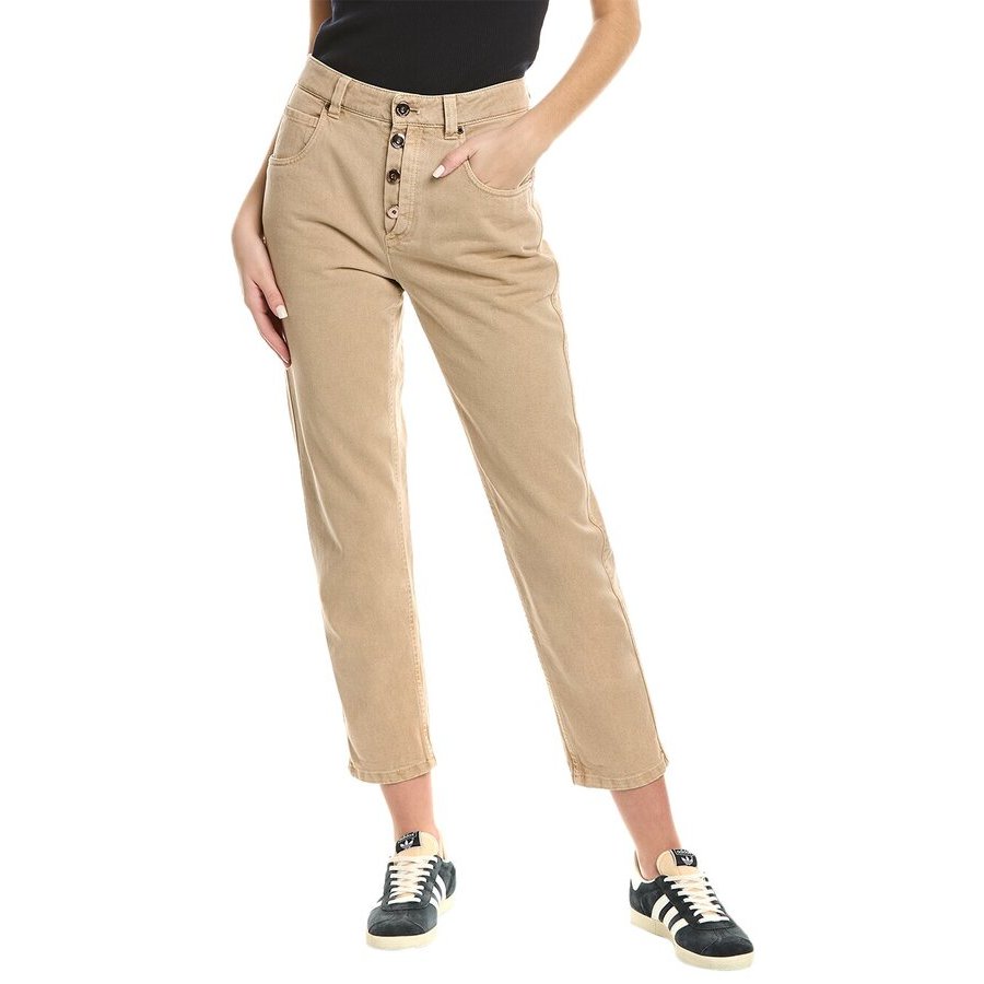 Brunello Cucinelli Wolight Beige Relaxed Trousers