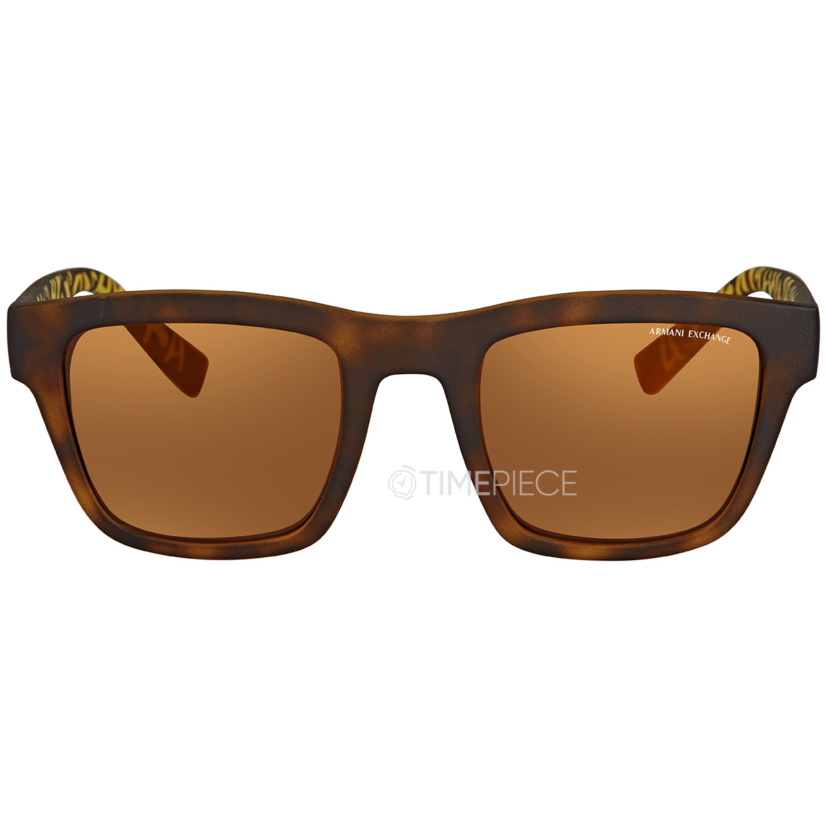 Armani Exchange Brown mirror bronze Square Unisex Sunglasses AX4088S 8078F9  52