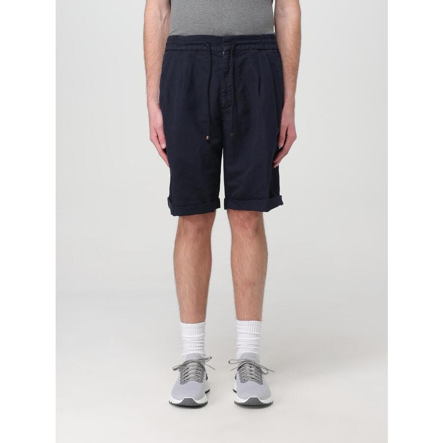 Brunello Cucinelli Navy Linen Blend Tailored Shorts