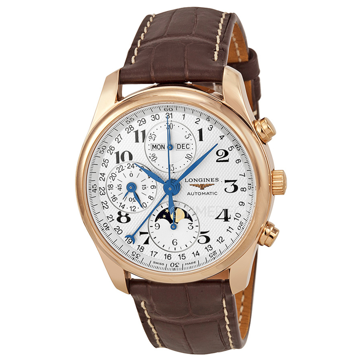 longines master collection automatic chronograph moon phase men's watch