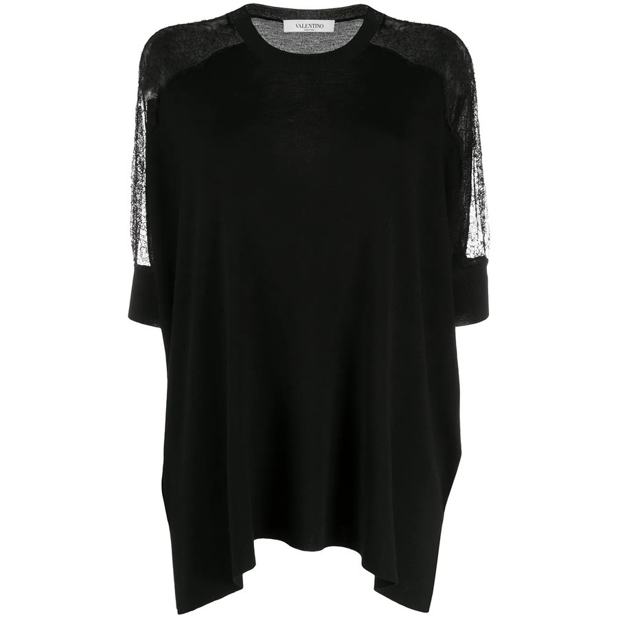 Valentino Garavani Lace Panel Detail Knitted Top