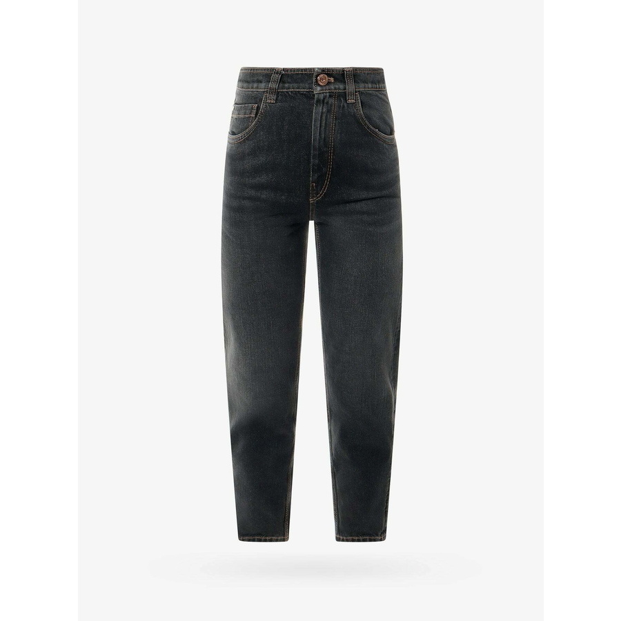 Brunello Cucinelli Black Denim Tapered Trousers