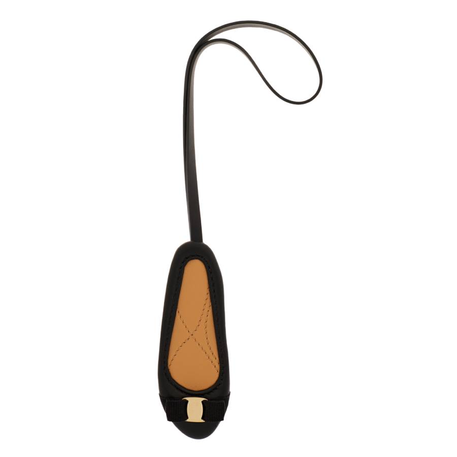 Ferragamo Black Varina Leather Bag Charm