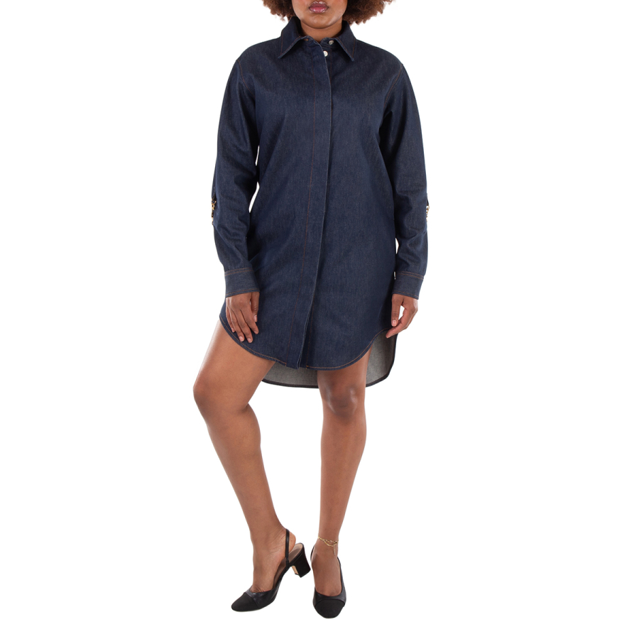 Loewe Leather Patch Chain Shirt Dress