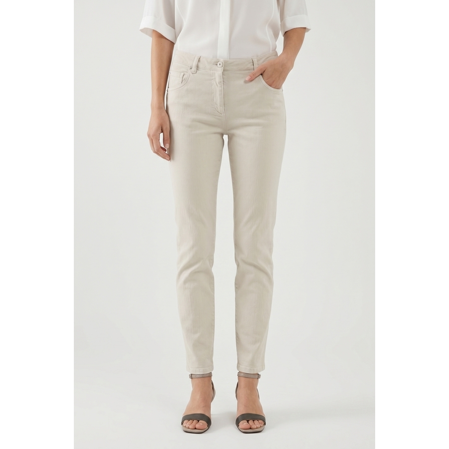 Brunello Cucinelli Wolight Beige Slim Trousers