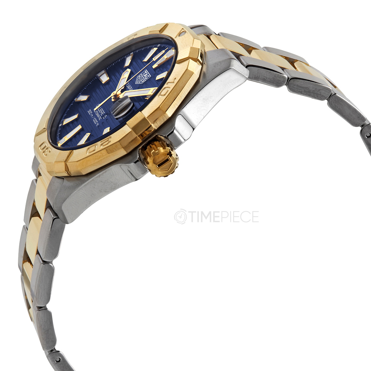 TAG Heuer Aquaracer Calibre 5 Automatic Mens Blue Steel & Yellow Gold  Coating Watch - WBD2120.BB0930