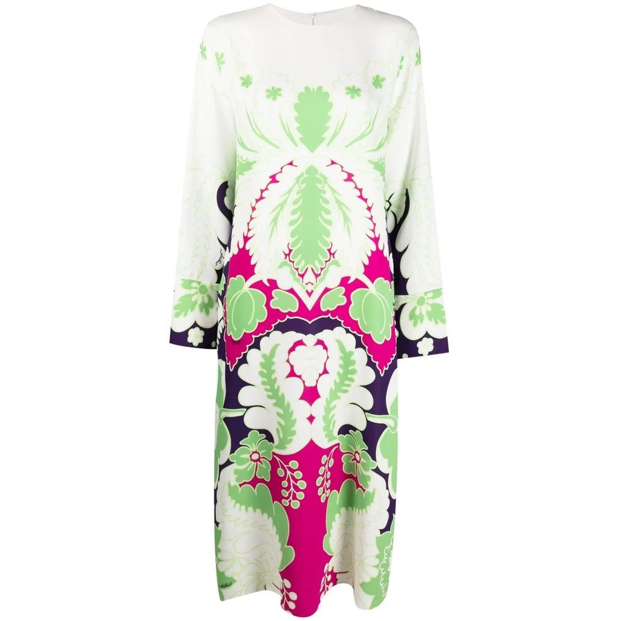 Valentino Garavani Floral Print Silk Midi Dress