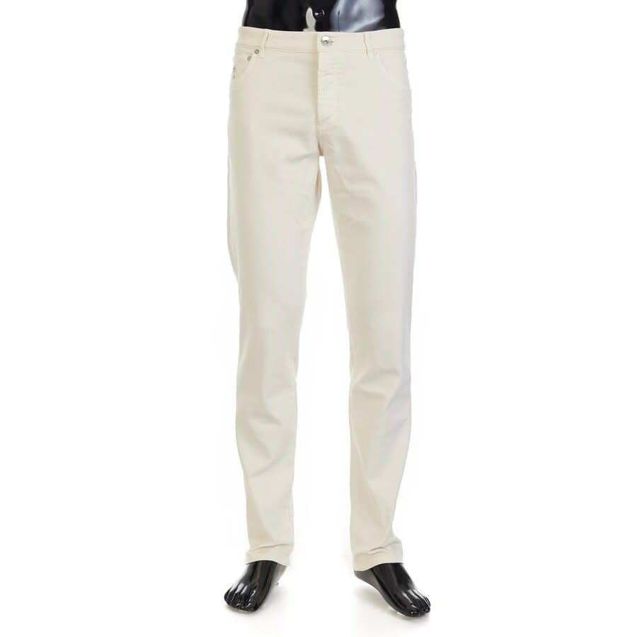 Brunello Cucinelli Cotton-Blend Tailored Trousers — Off White