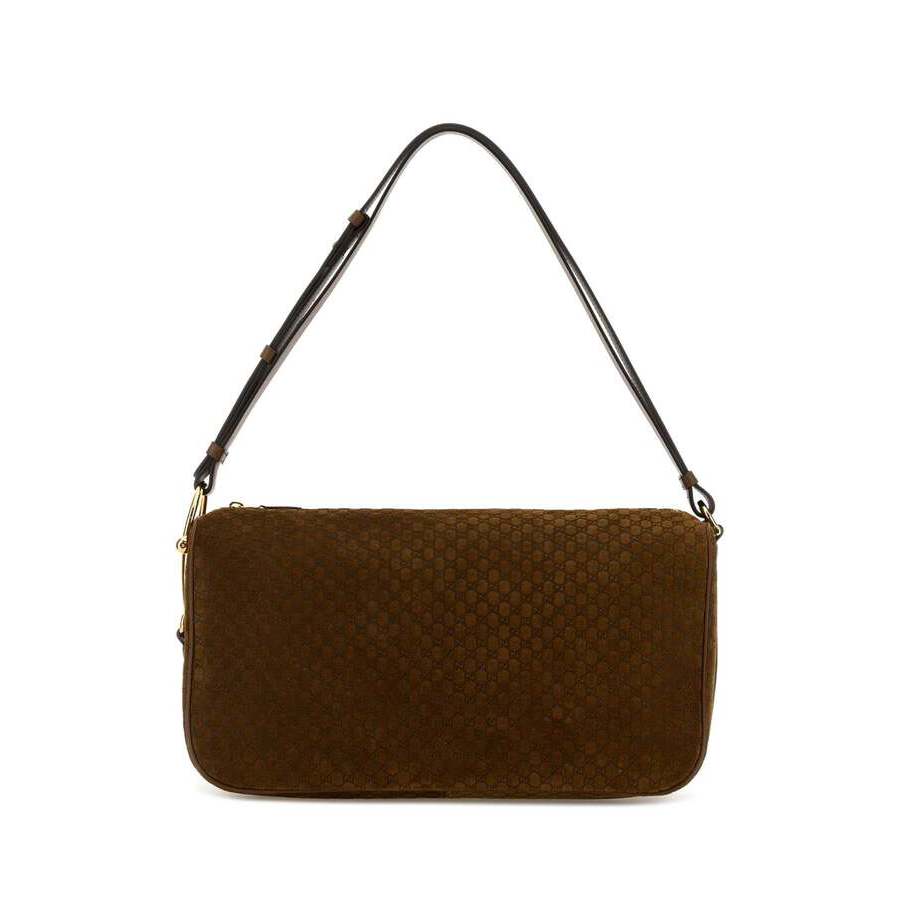 Caramel Suede Gucci Half Horsebit Shoulder Bag Pepperbrownpepbr Calf Skin Borse A Mano