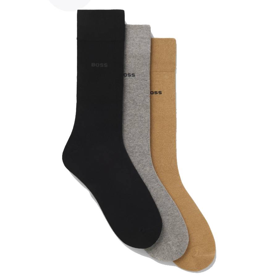 Hugo Boss Three-Pack Of Regular-Length Socks, Size 40-46