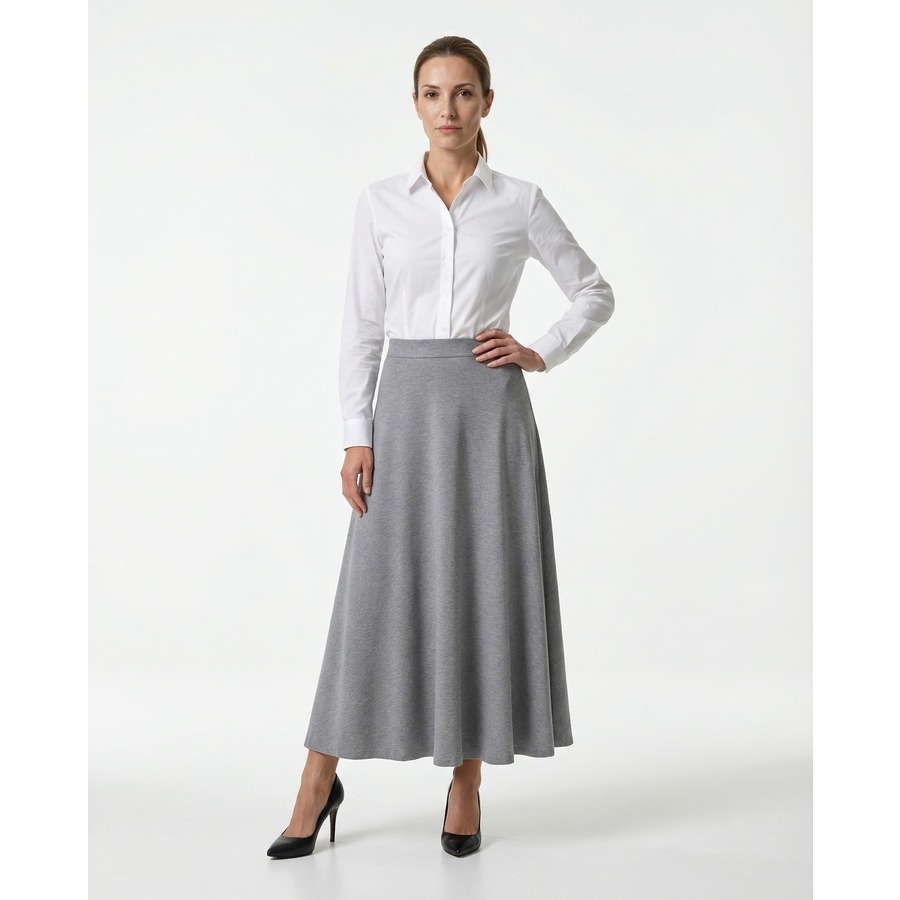 Brunello Cucinelli Medium Grey A-Line Skirt