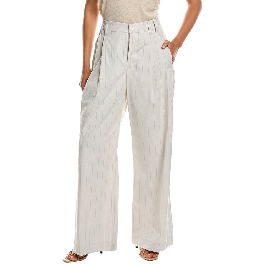 Brunello Cucinelli Wooff White Wide Leg Trousers