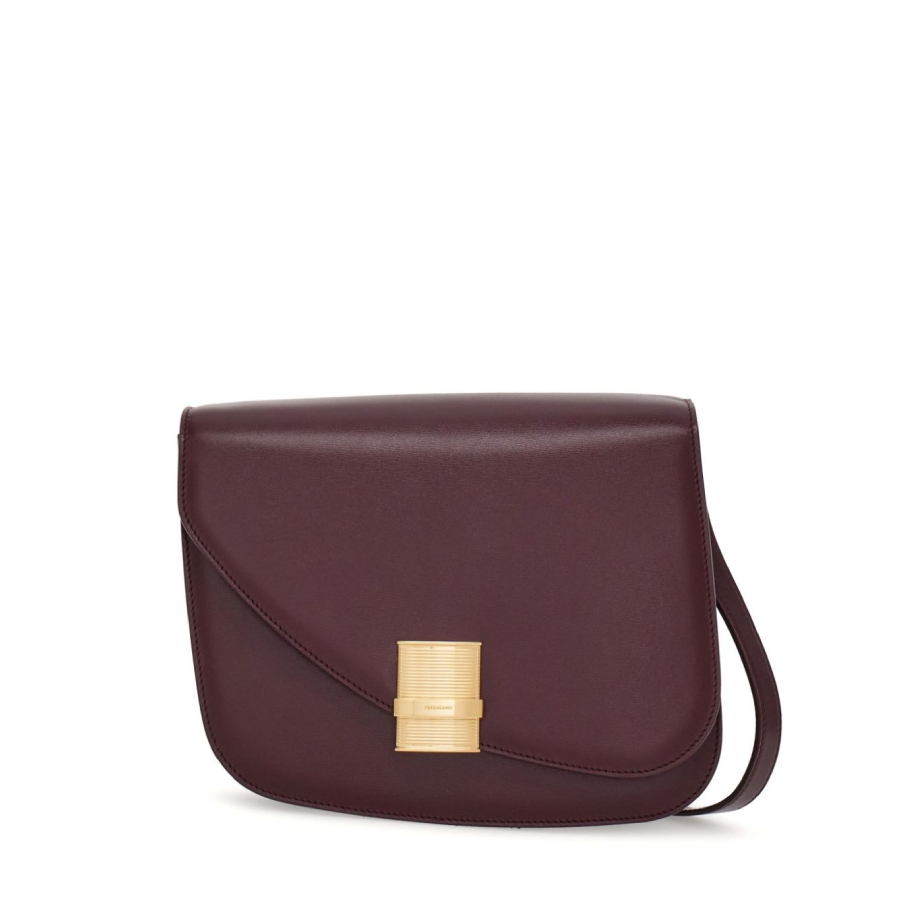 Ferragamo Asymmetric Leather Shoulder Bag