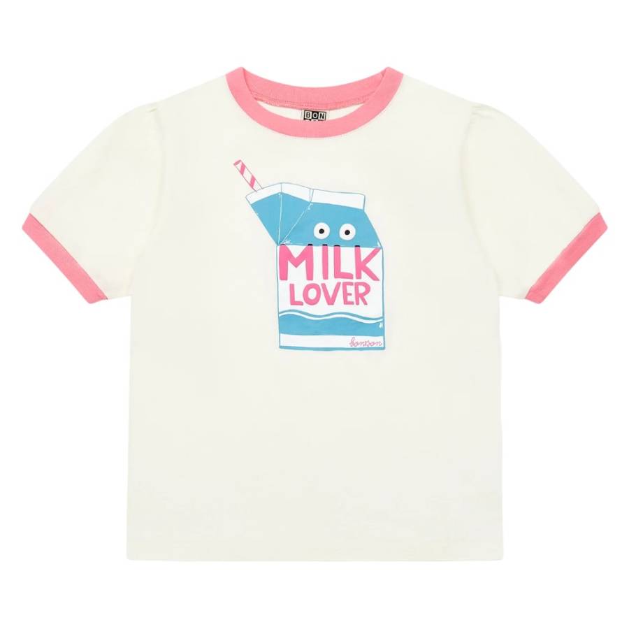 Bonton Kids Milk Printed Cotton T-Shirt
