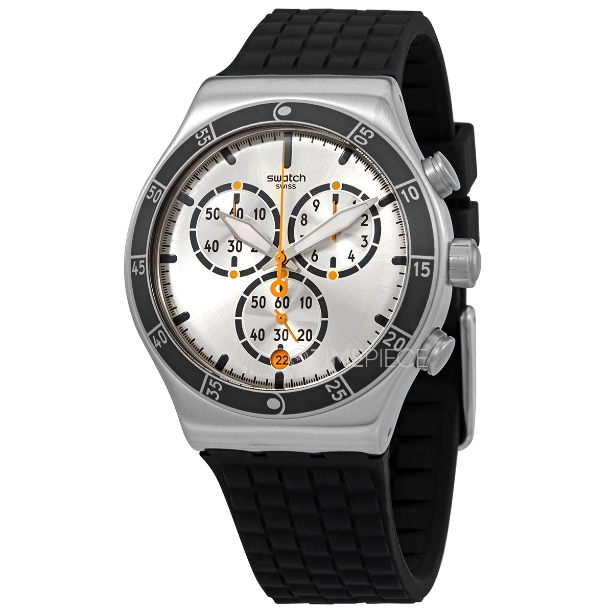 Swatch Jump High Chronograph Quartz Silver Dial Mens Watch YVS420