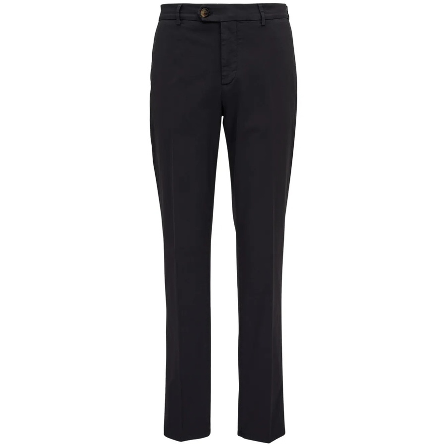 Brunello Cucinelli Tailored Cotton-Blend Trousers — Black