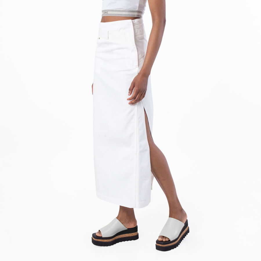 Loewe Deconstructed Cotton Denim Skirt