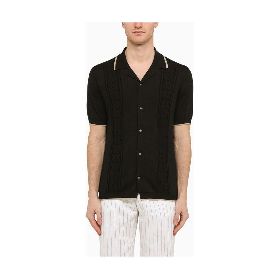 Brunello Cucinelli Black Knit Short-Sleeve Cardigan