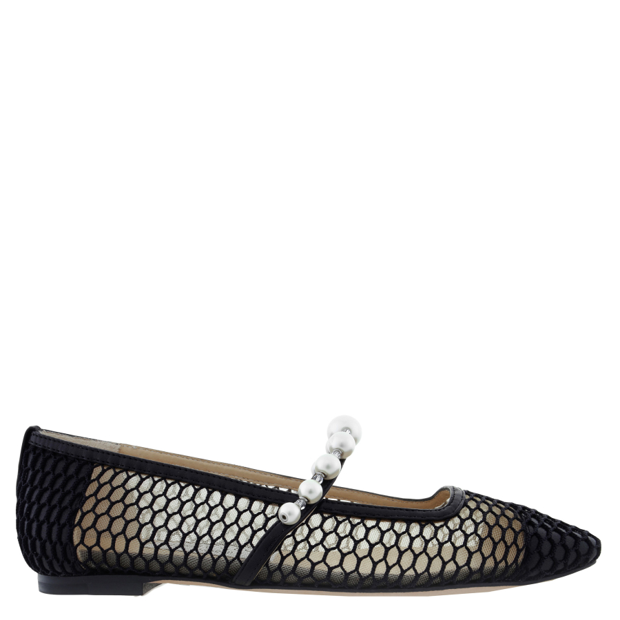 Jimmy Choo Womens Ade Flat Black/Black Ballerina Flats