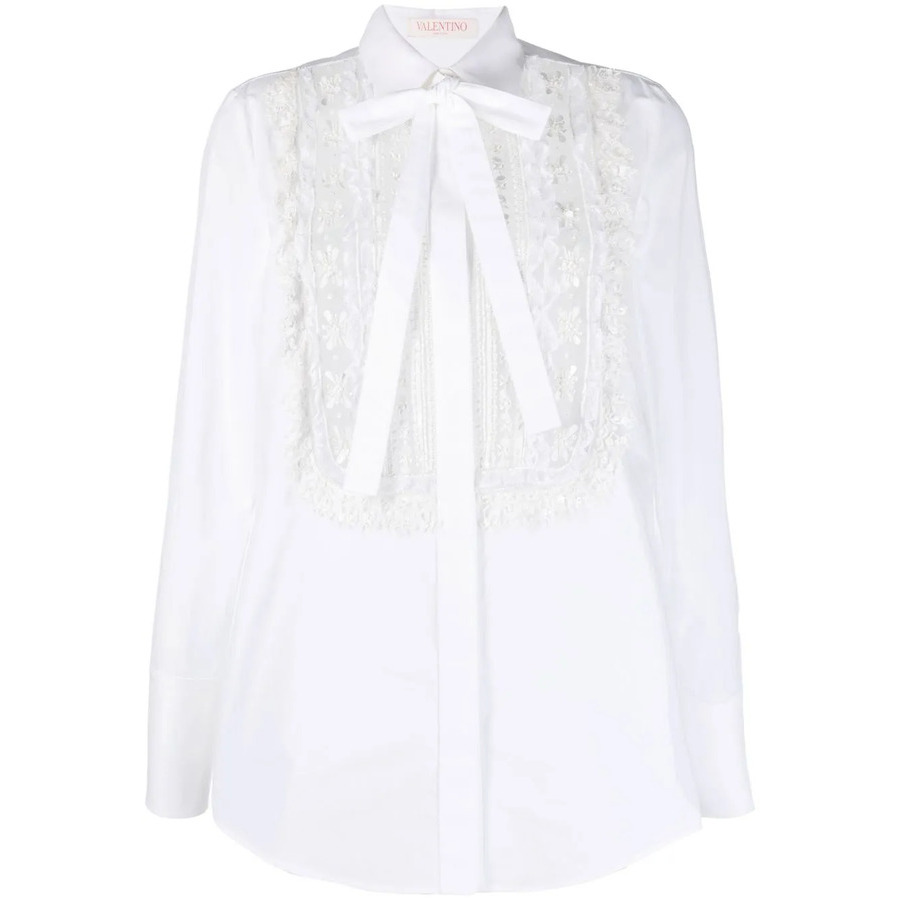 Valentino Garavani Lace-Bib Tailored Shirt