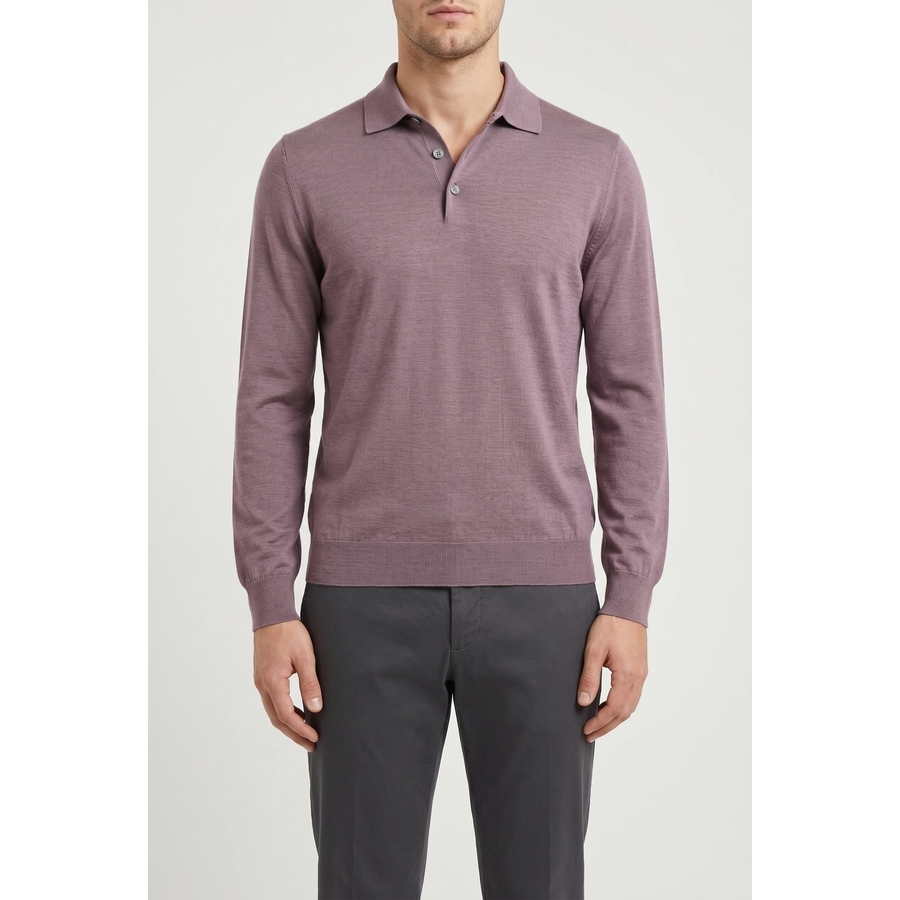 Brunello Cucinelli Mauve Wool Silk Knit Sweater