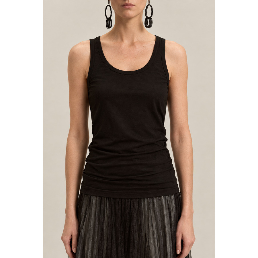 Brunello Cucinelli Womens Black Cotton Stretch Tank Top