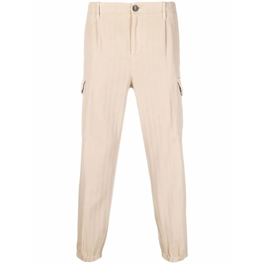 Brunello Cucinelli Beige Cargo Pants With Elastic Cuffs